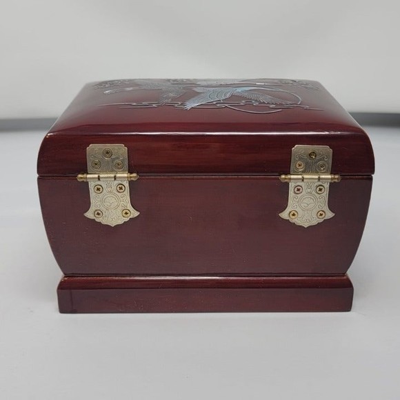 Vintage Mother Of Pearl Inlay Wooden lacquer Arirang Music Jewelry Box Korean - Picture 6 of 13